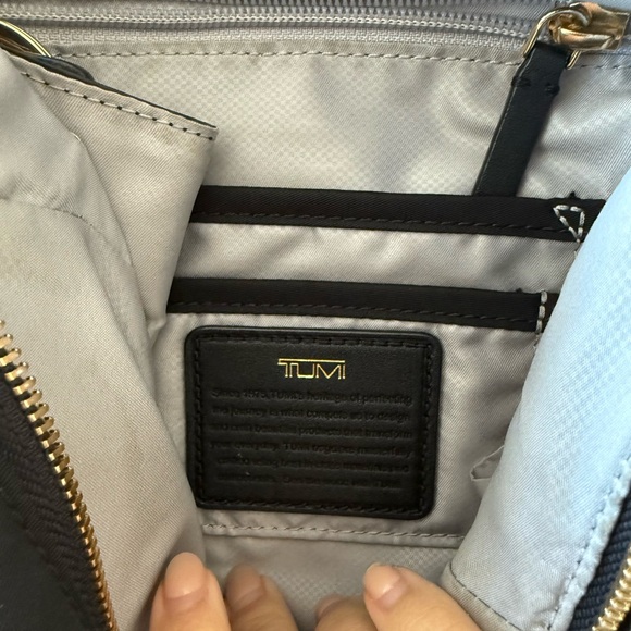 Tumi Navy Backpack with Silver Details main image 2